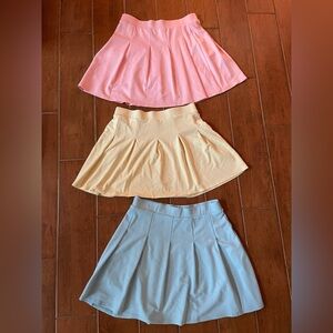 Wild Fable Pleated Skater Tennis Skirt Trio - Pink, Yellow, Blue